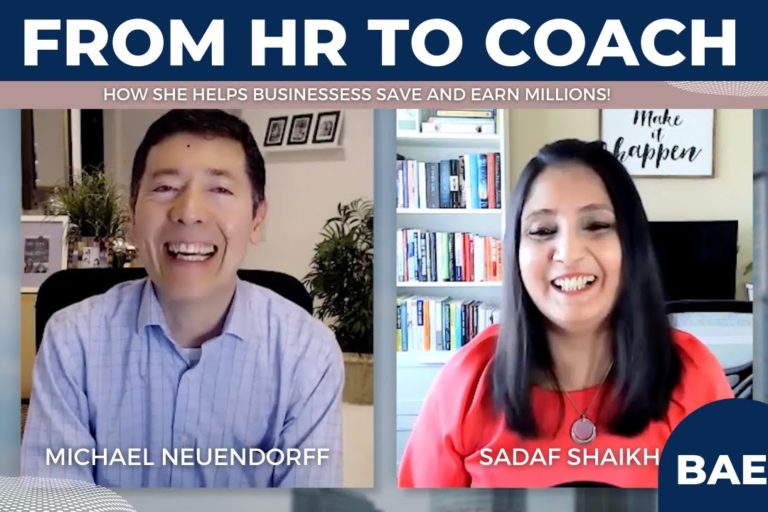 YouTube thumbnail for the video "From HR to Consulting and Coaching Business - Interview with Sadaf Shaikh CEO of Caras Consulting".