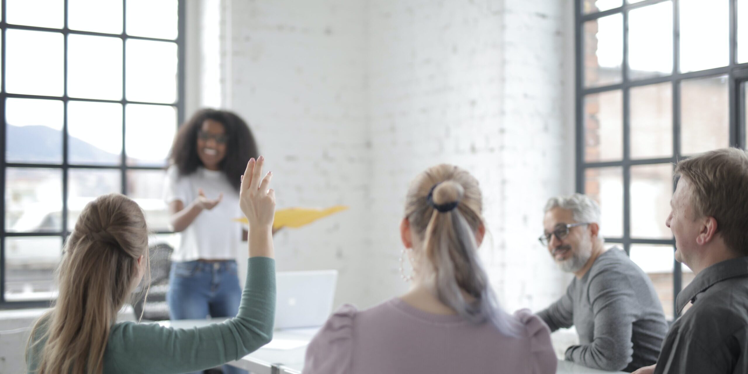 A woman leading a team.