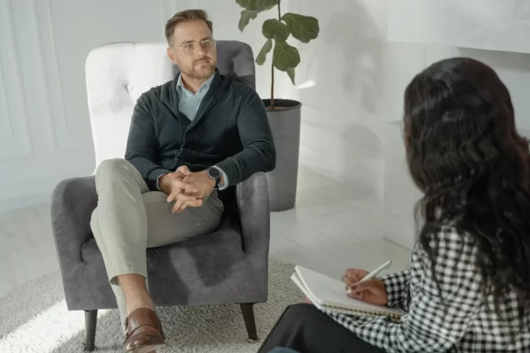 Two people having a meeting.